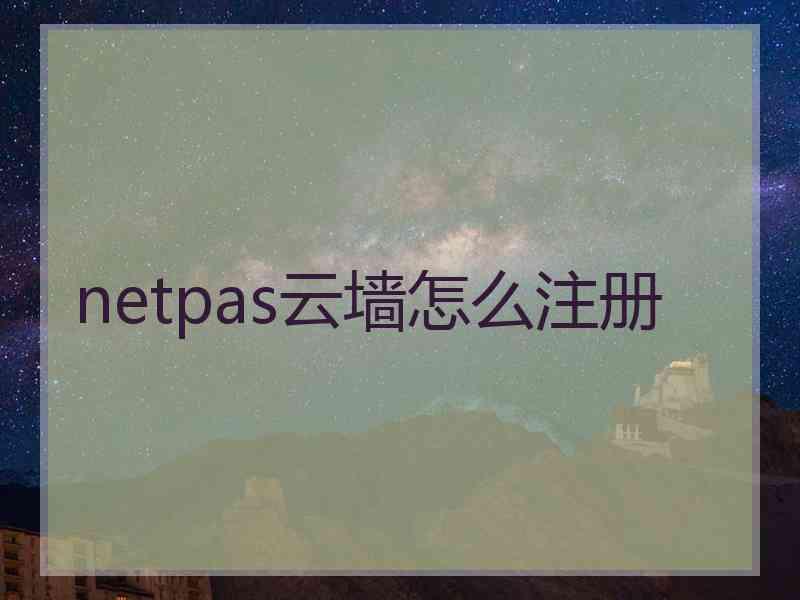 netpas云墙怎么注册