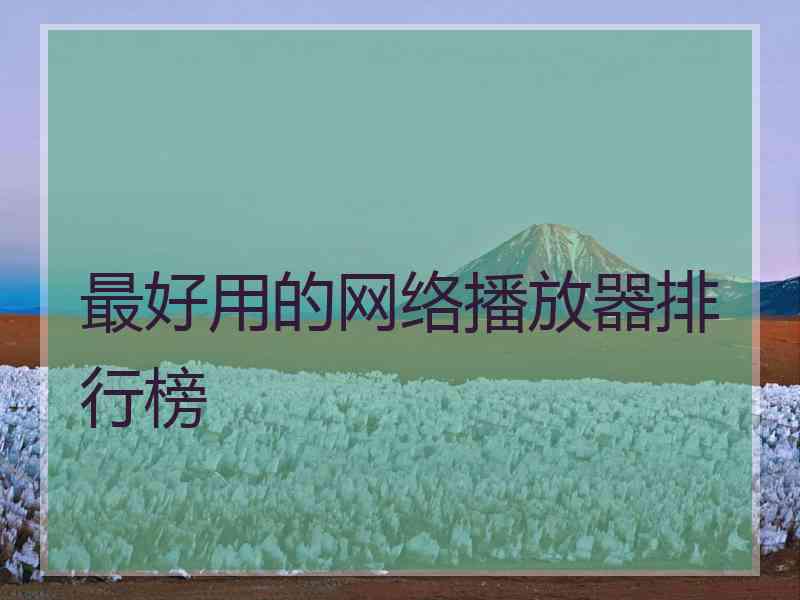 最好用的网络播放器排行榜