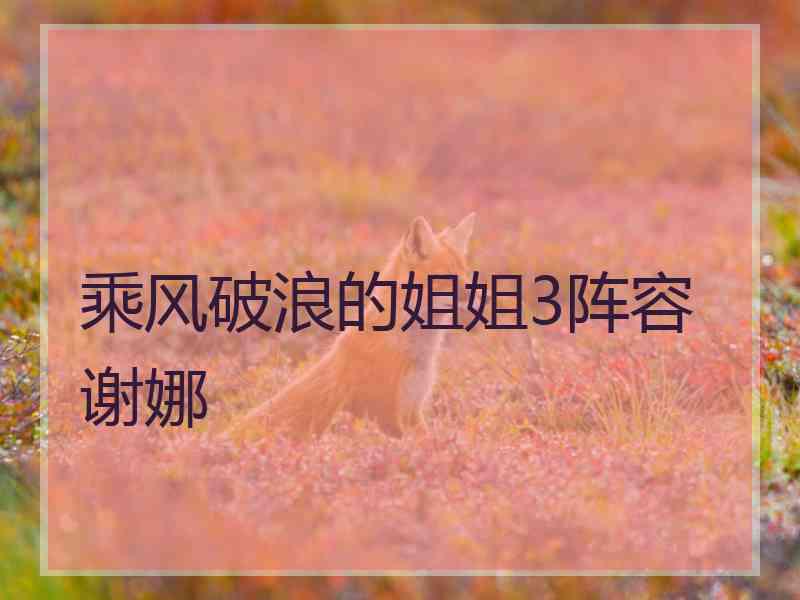乘风破浪的姐姐3阵容谢娜