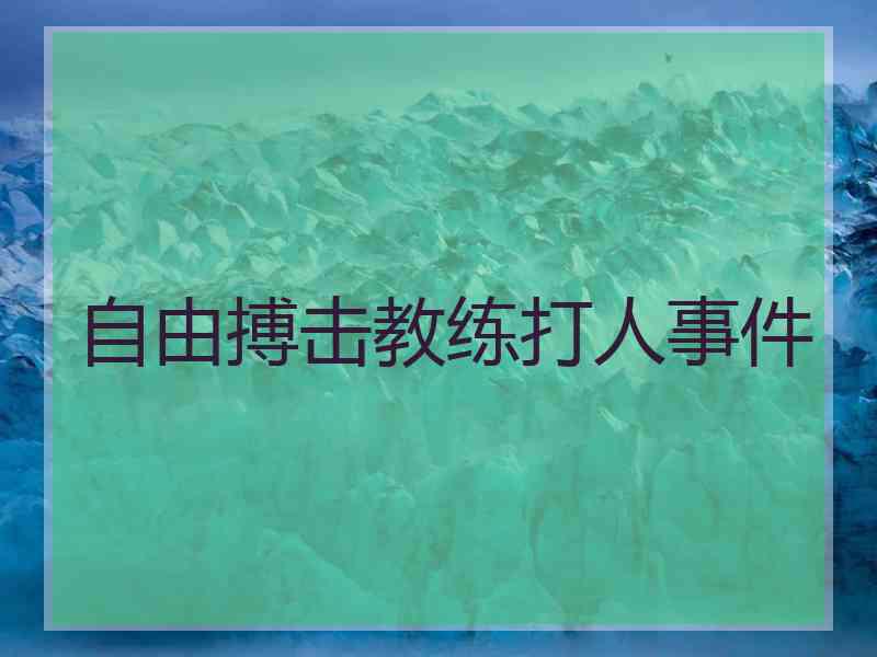自由搏击教练打人事件