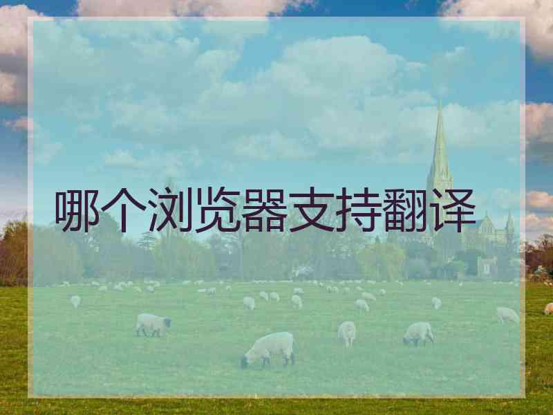 哪个浏览器支持翻译