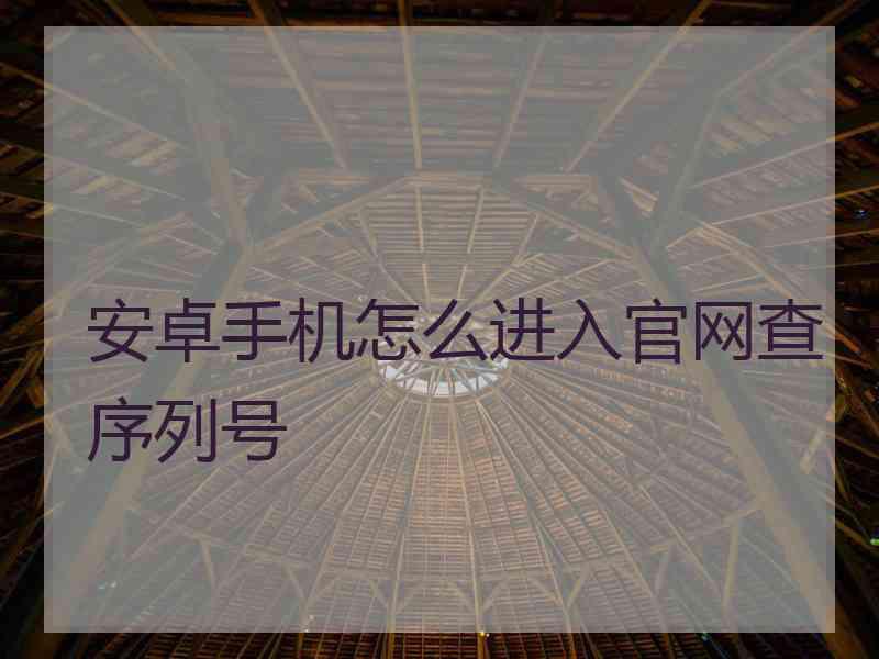 安卓手机怎么进入官网查序列号