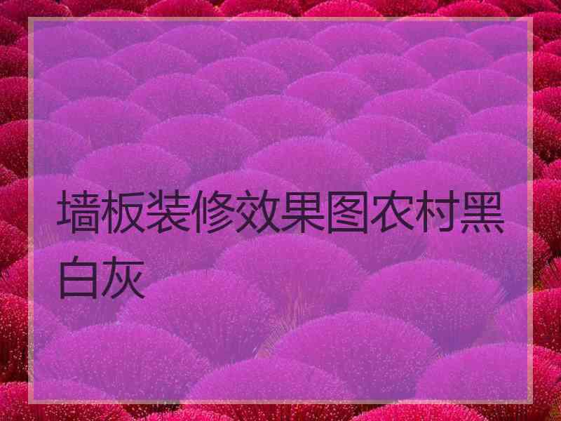 墙板装修效果图农村黑白灰