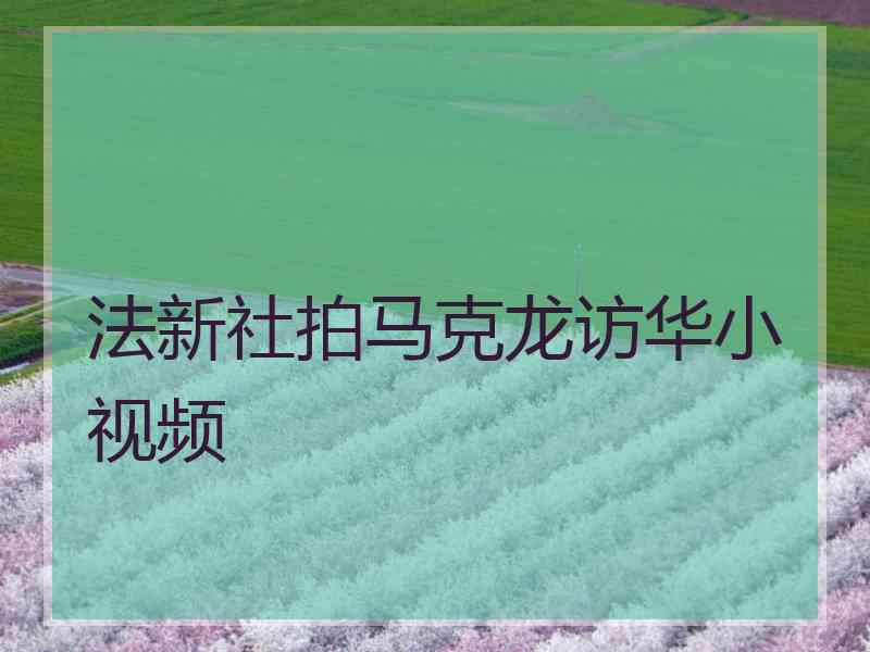法新社拍马克龙访华小视频