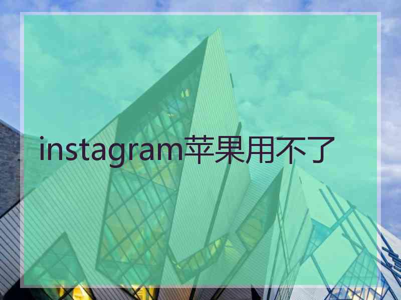 instagram苹果用不了