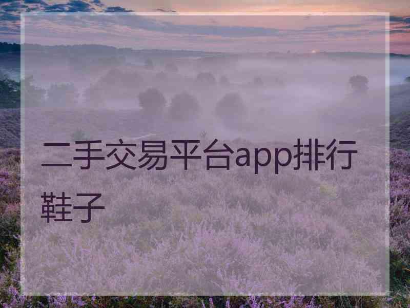 二手交易平台app排行鞋子