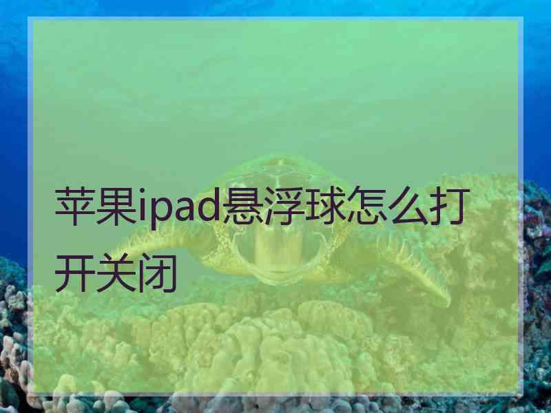 苹果ipad悬浮球怎么打开关闭