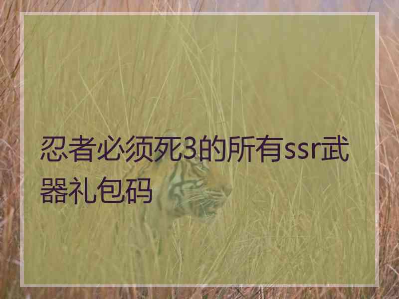 忍者必须死3的所有ssr武器礼包码