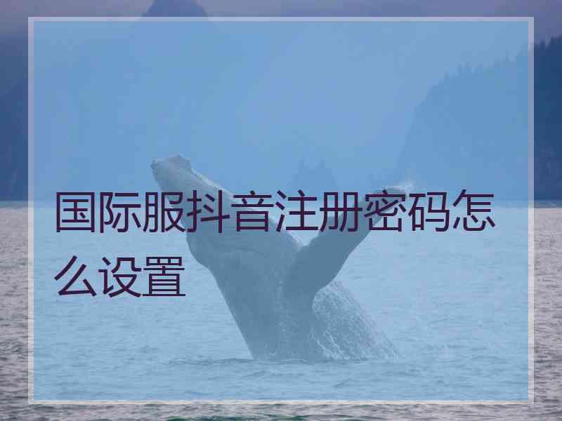国际服抖音注册密码怎么设置