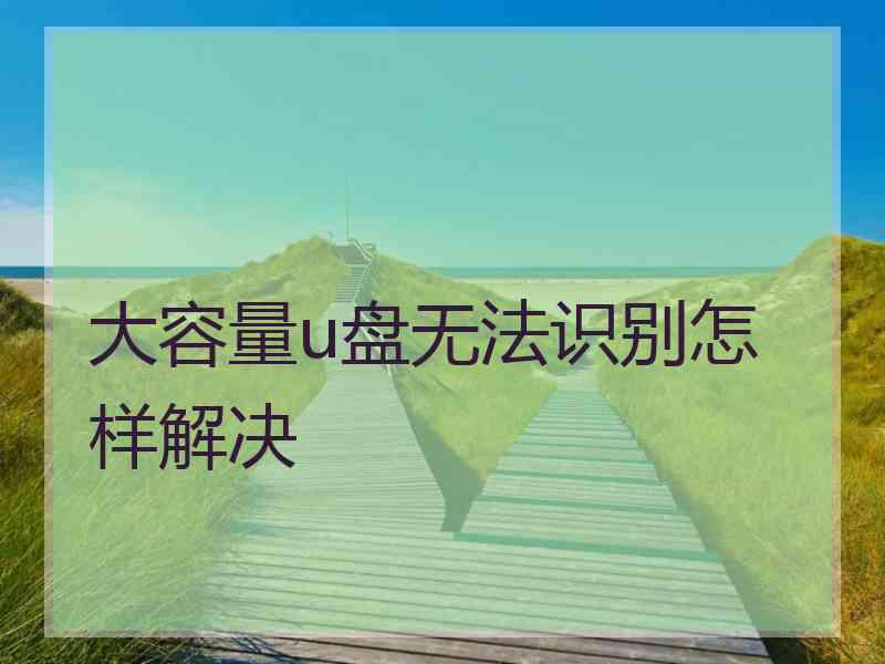 大容量u盘无法识别怎样解决
