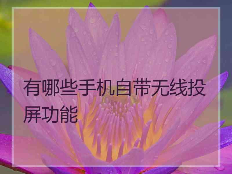 有哪些手机自带无线投屏功能