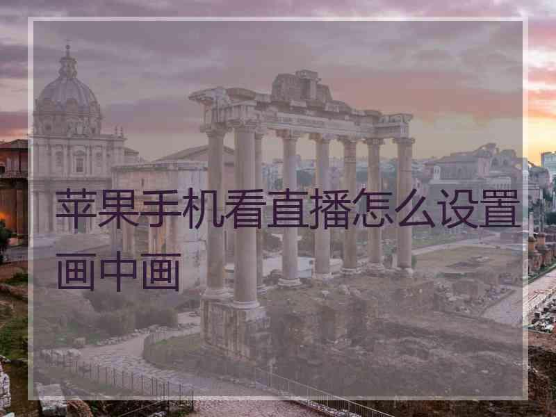 苹果手机看直播怎么设置画中画