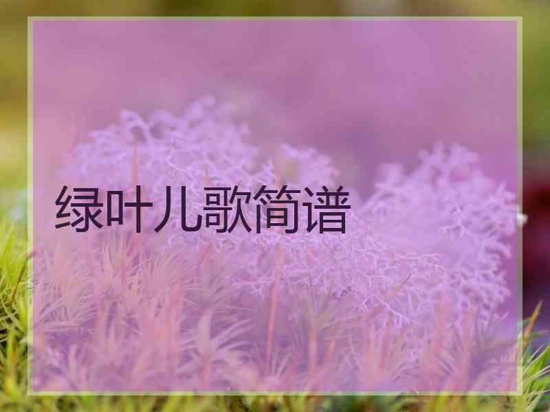 绿叶儿歌简谱