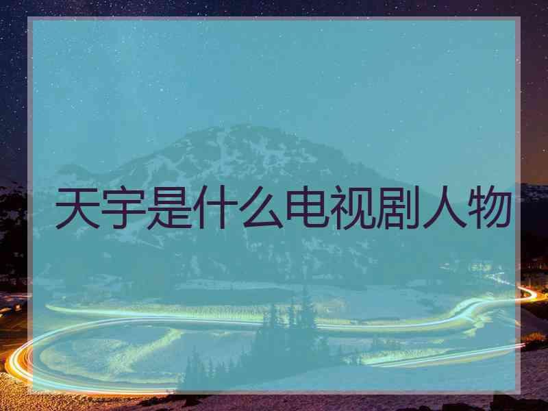天宇是什么电视剧人物