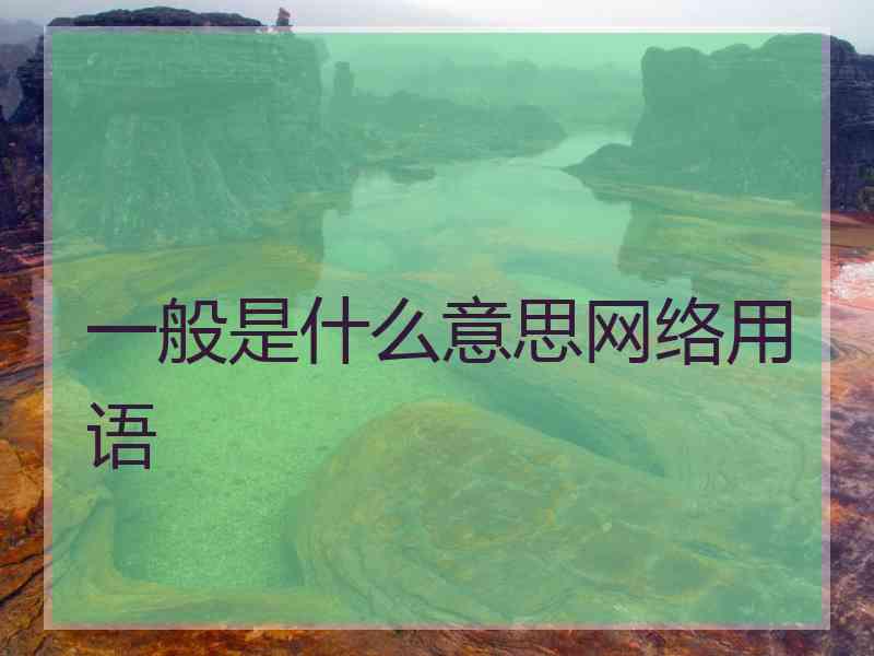 一般是什么意思网络用语