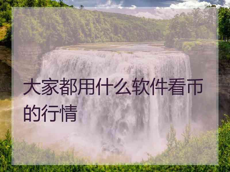 大家都用什么软件看币的行情