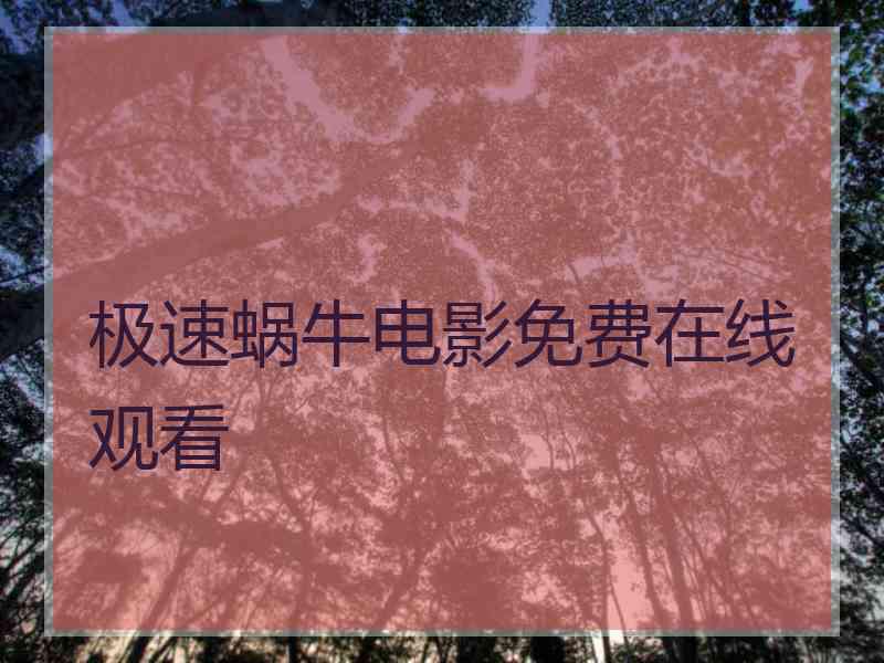 极速蜗牛电影免费在线观看