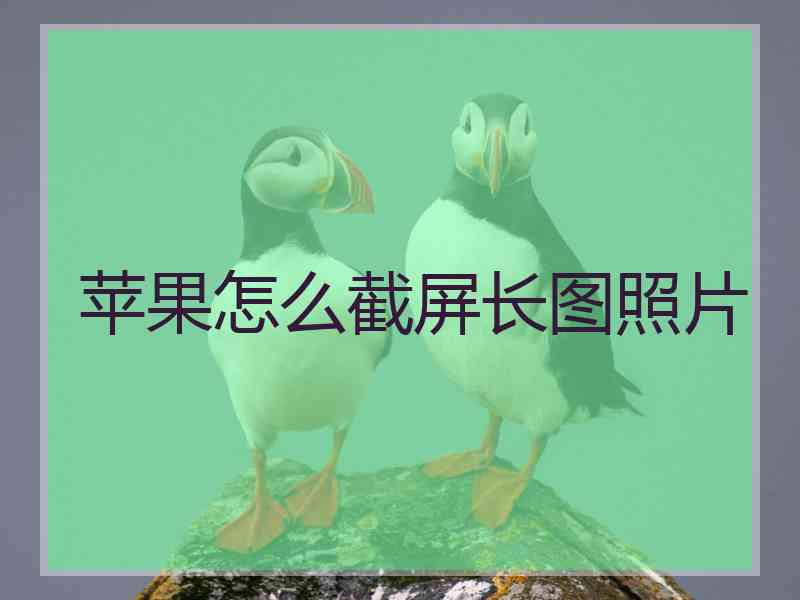 苹果怎么截屏长图照片