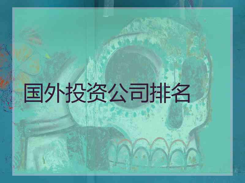 国外投资公司排名