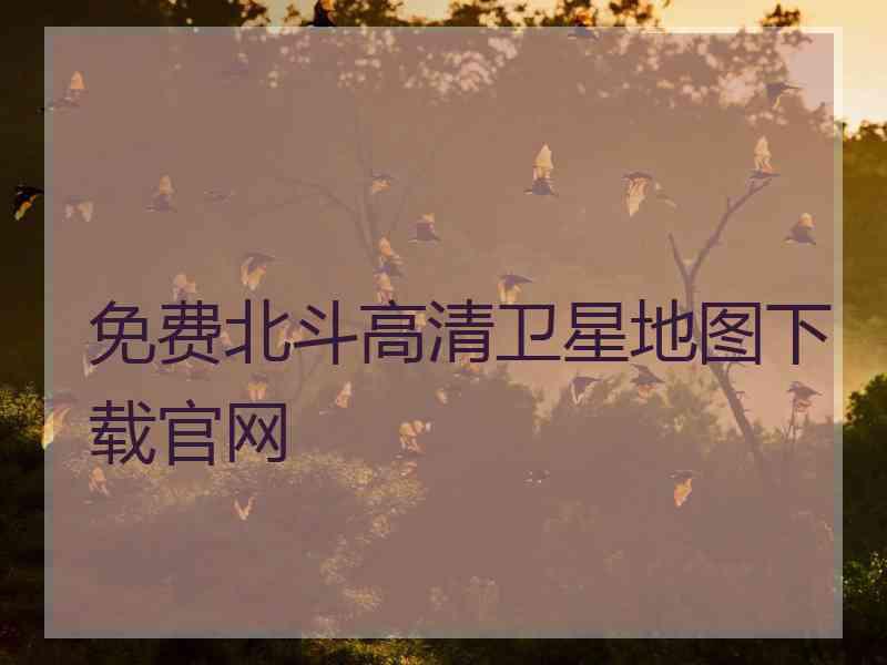 免费北斗高清卫星地图下载官网