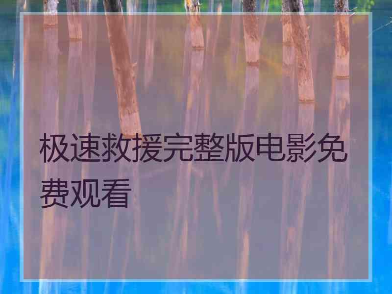极速救援完整版电影免费观看