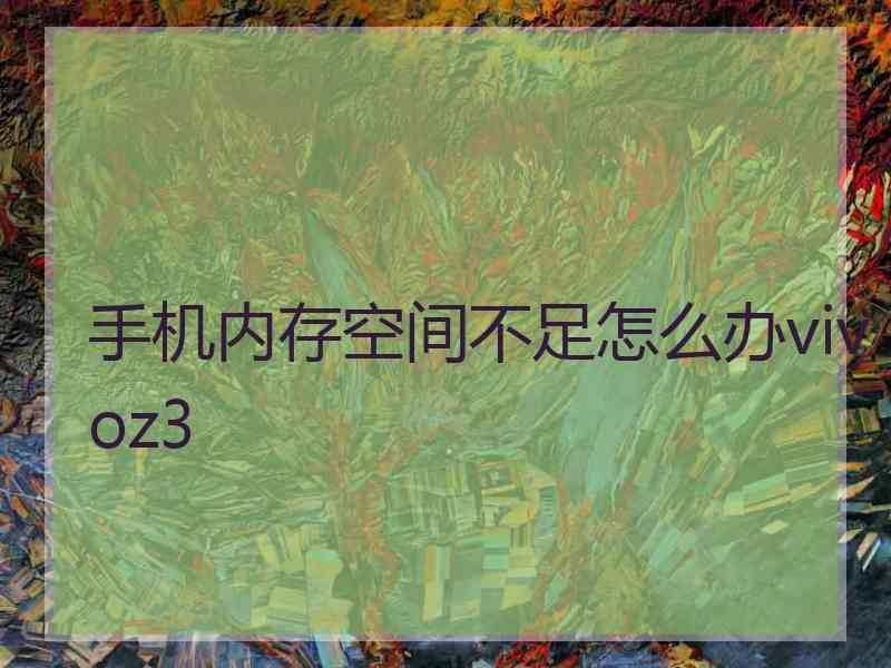 手机内存空间不足怎么办vivoz3