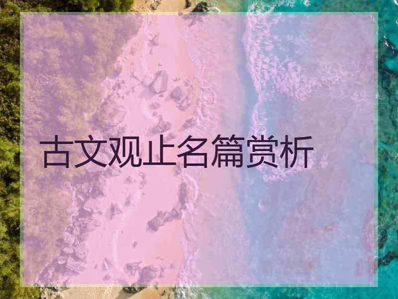 古文观止名篇赏析