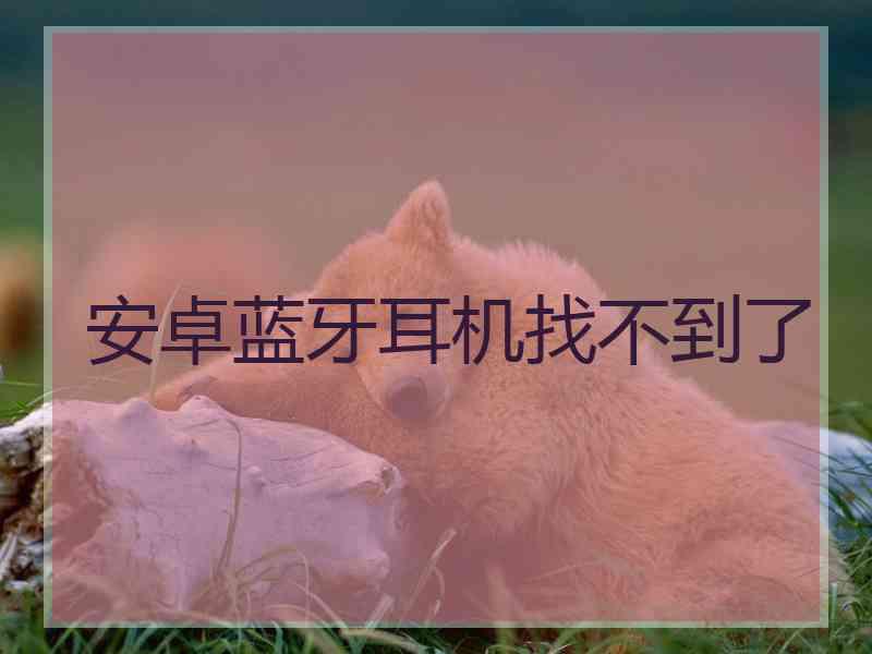 安卓蓝牙耳机找不到了