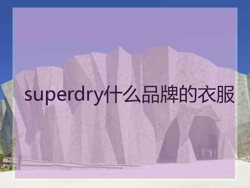 superdry什么品牌的衣服