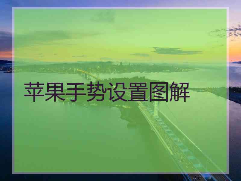 苹果手势设置图解