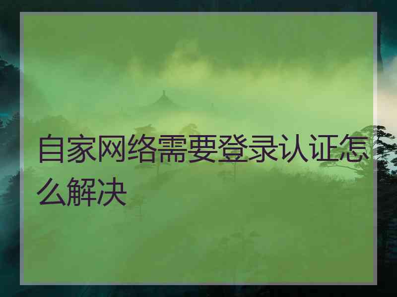 自家网络需要登录认证怎么解决