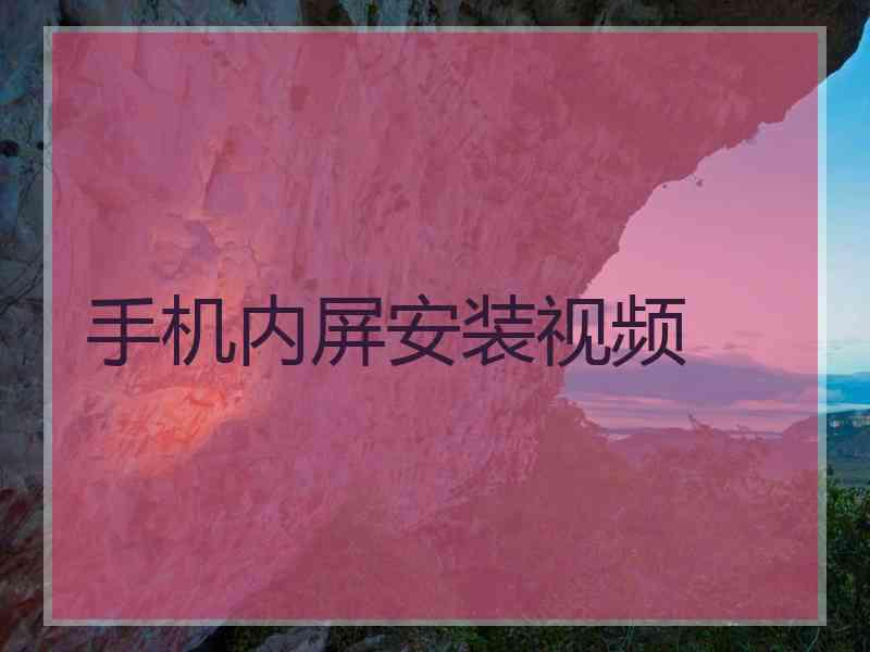 手机内屏安装视频