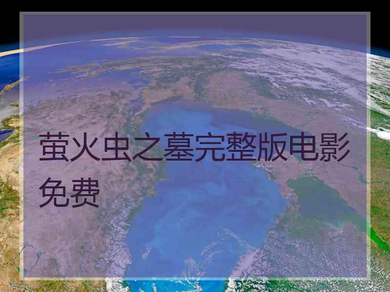 萤火虫之墓完整版电影免费