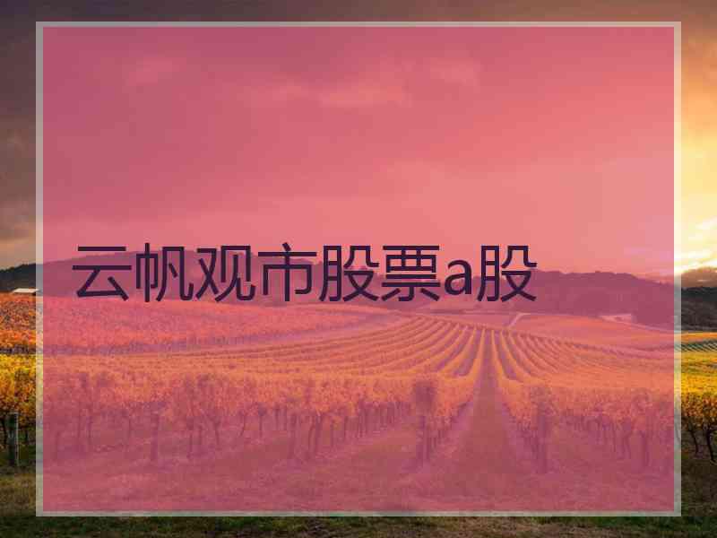 云帆观市股票a股
