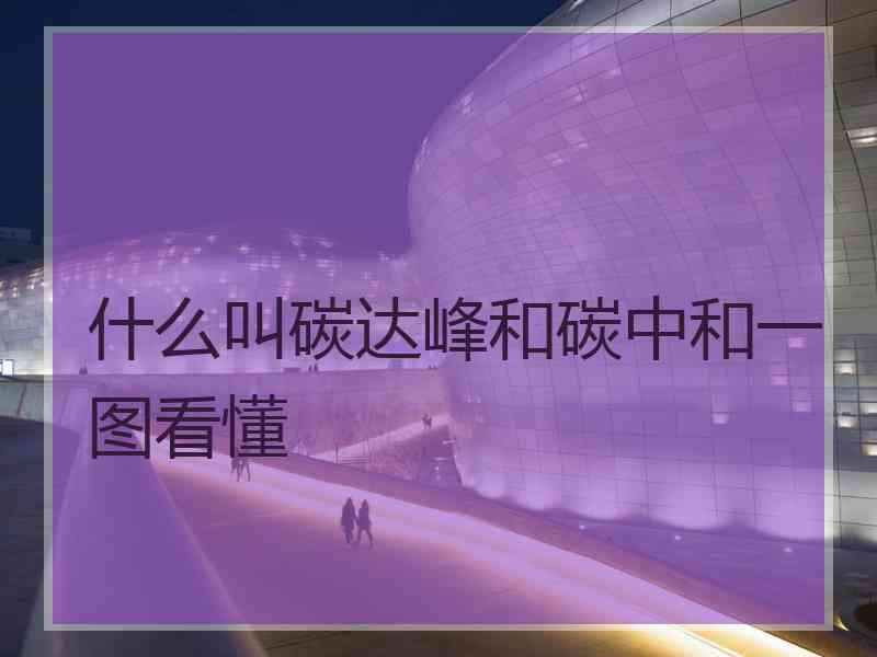什么叫碳达峰和碳中和一图看懂