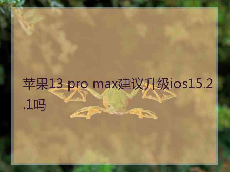 苹果13 pro max建议升级ios15.2.1吗