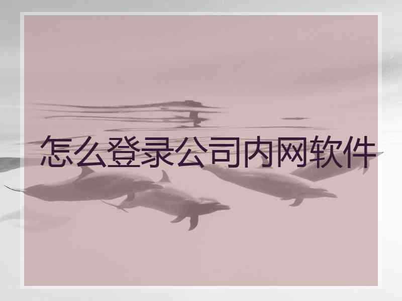 怎么登录公司内网软件