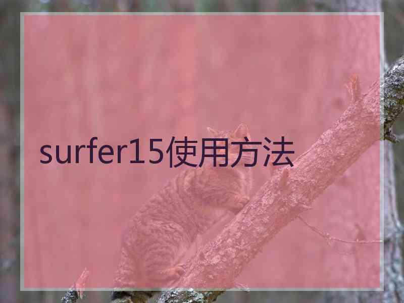 surfer15使用方法