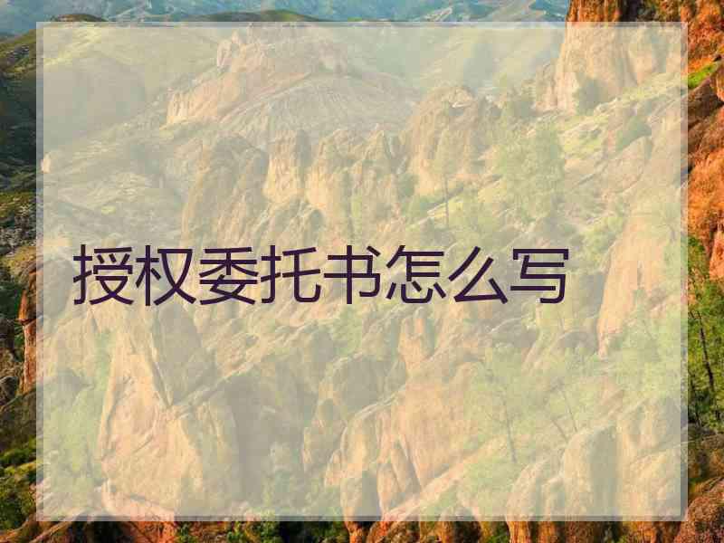 授权委托书怎么写