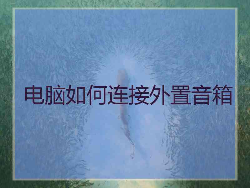电脑如何连接外置音箱