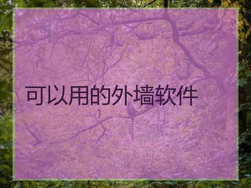 可以用的外墙软件