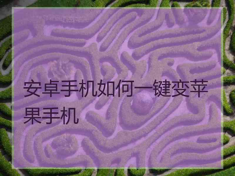 安卓手机如何一键变苹果手机