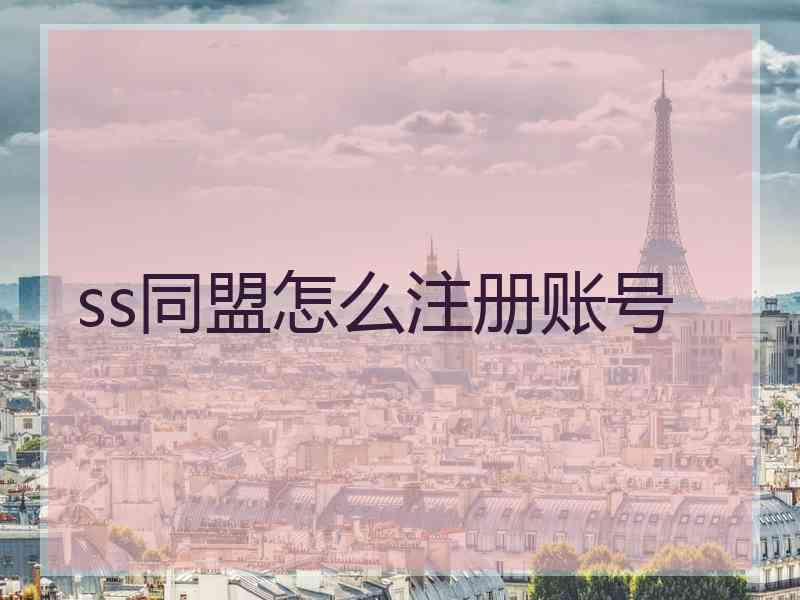 ss同盟怎么注册账号