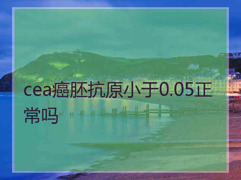 cea癌胚抗原小于0.05正常吗