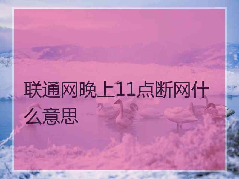 联通网晚上11点断网什么意思