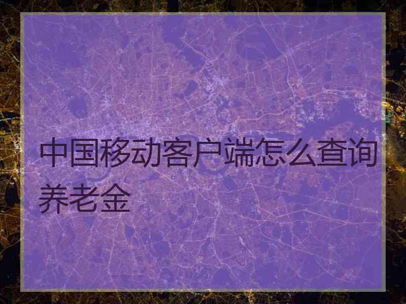 中国移动客户端怎么查询养老金