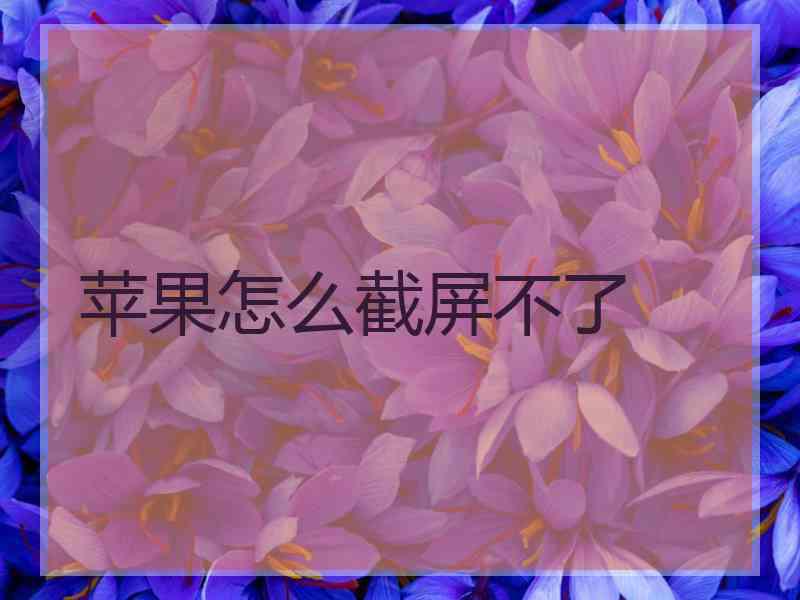 苹果怎么截屏不了