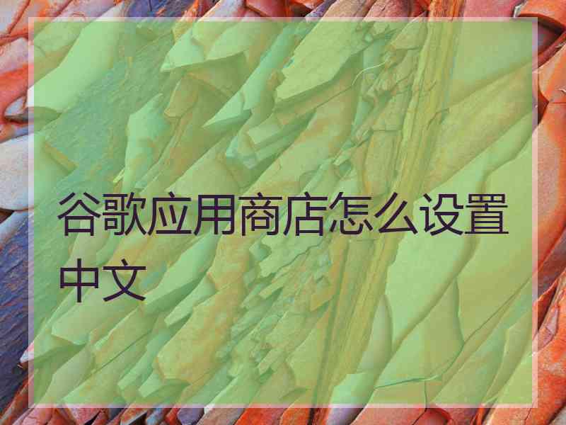 谷歌应用商店怎么设置中文
