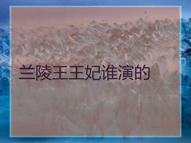 兰陵王王妃谁演的