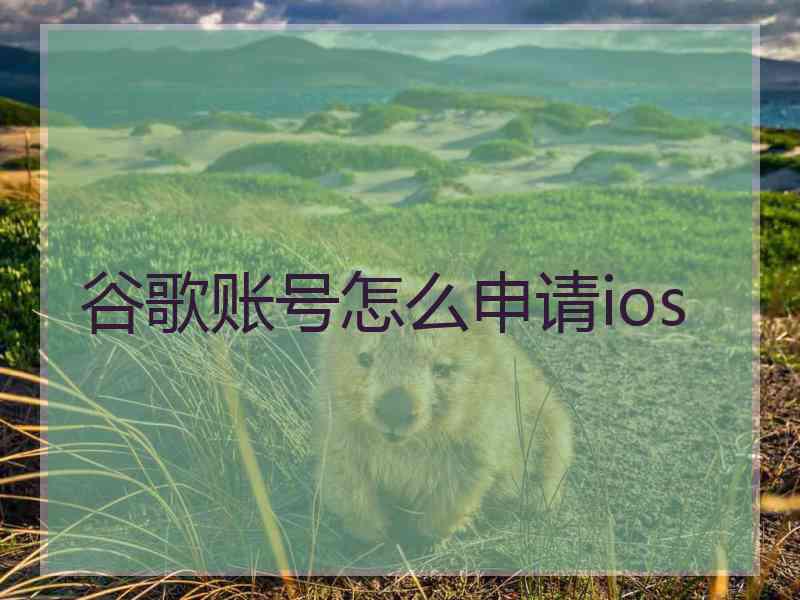 谷歌账号怎么申请ios